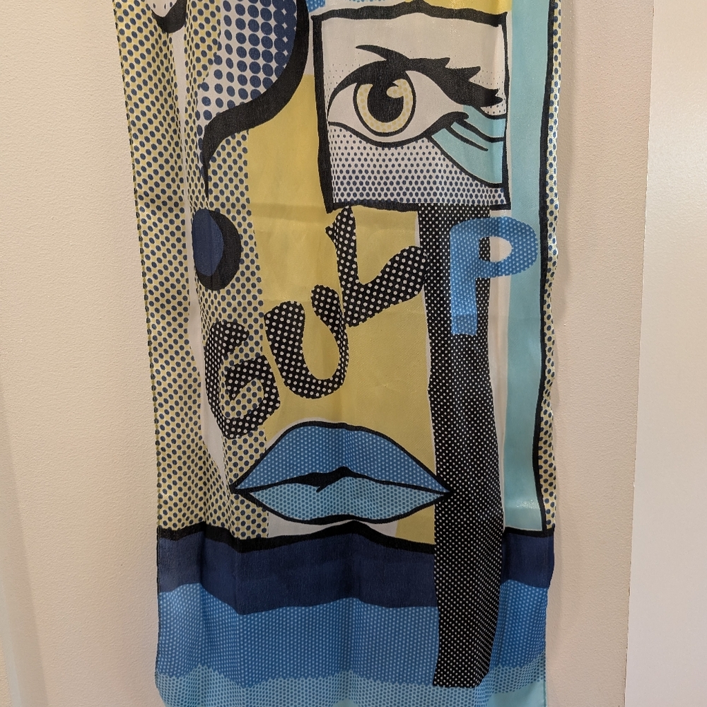 Italian Vintage Pop Art Scarf By Careta